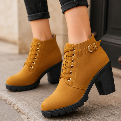 Bottines à talon bloc épais