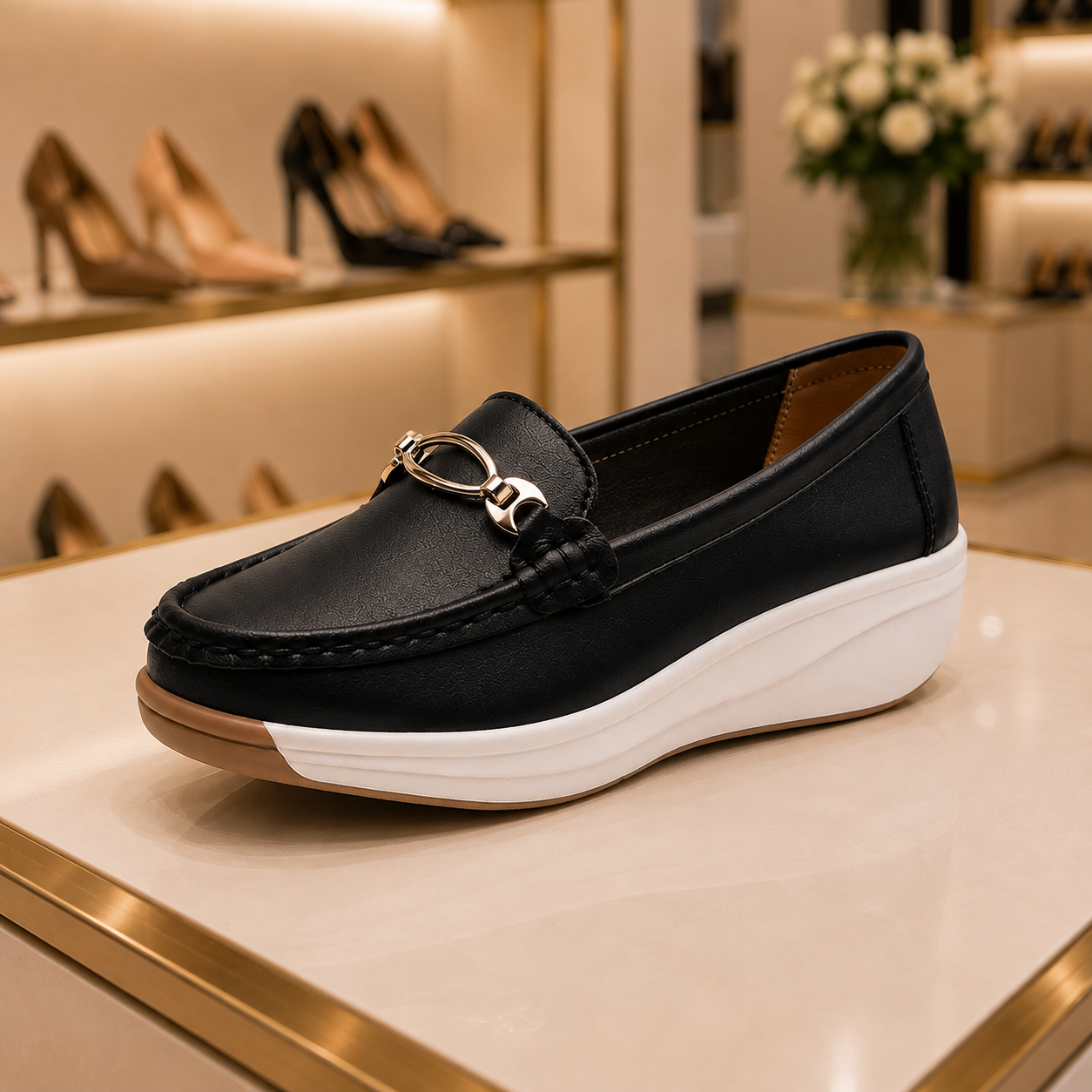 Mocassin boucle métallique