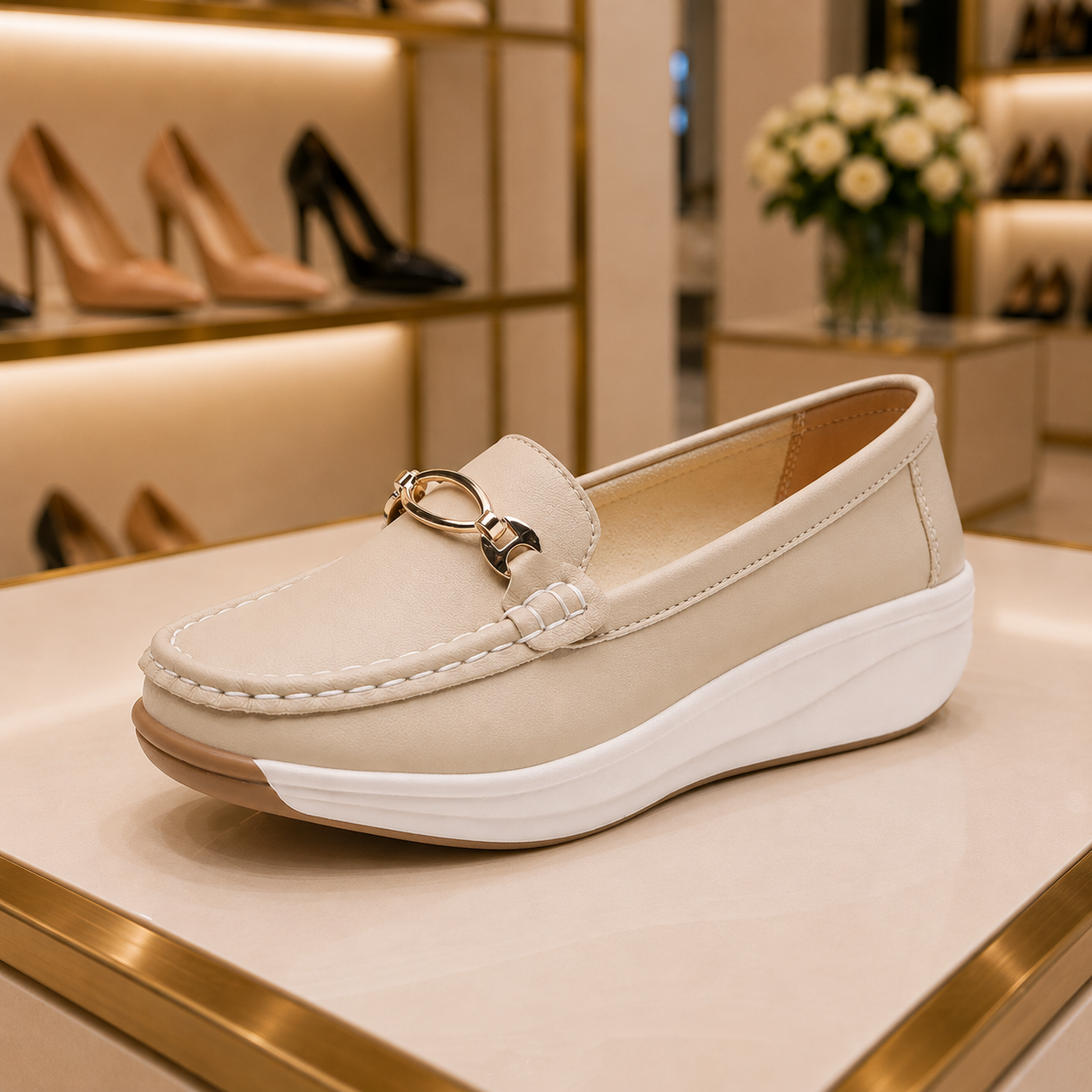 Mocassin boucle métallique